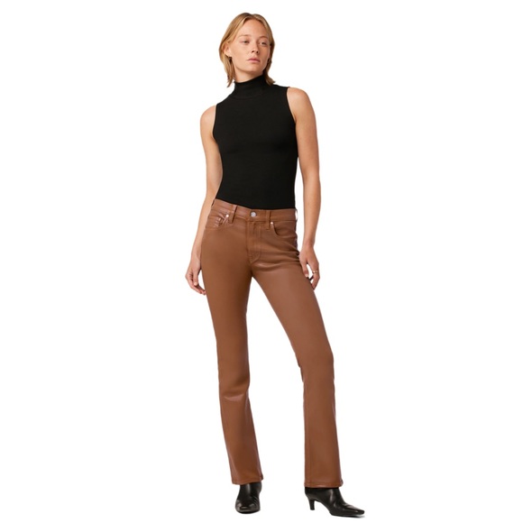 Hudson Barbra highrise bootcut pants | faux leather | burnt orange color - Picture 7 of 8
